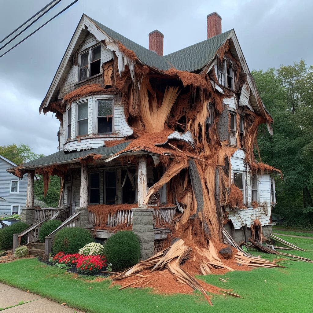 Signs Your Whitman Home Needs a Tree Inspection Damaged tree on an Whitman home showing signs of disease and decay